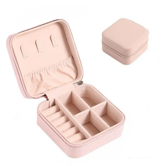 Boîte à bijoux en cuir à double niveau