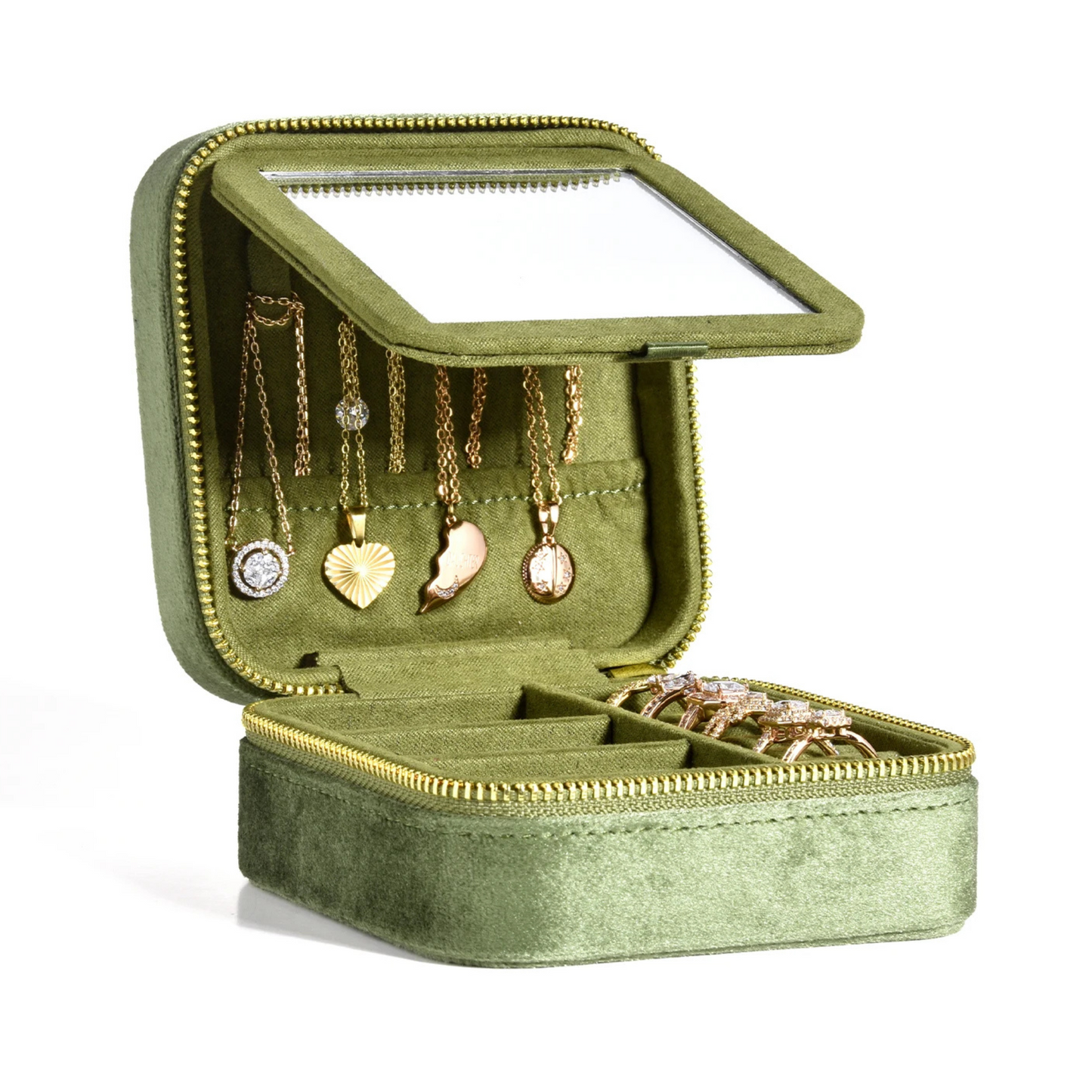 Boîte à bijoux en velours de poche