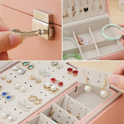 Boîte à bijoux en cuir chic et velours