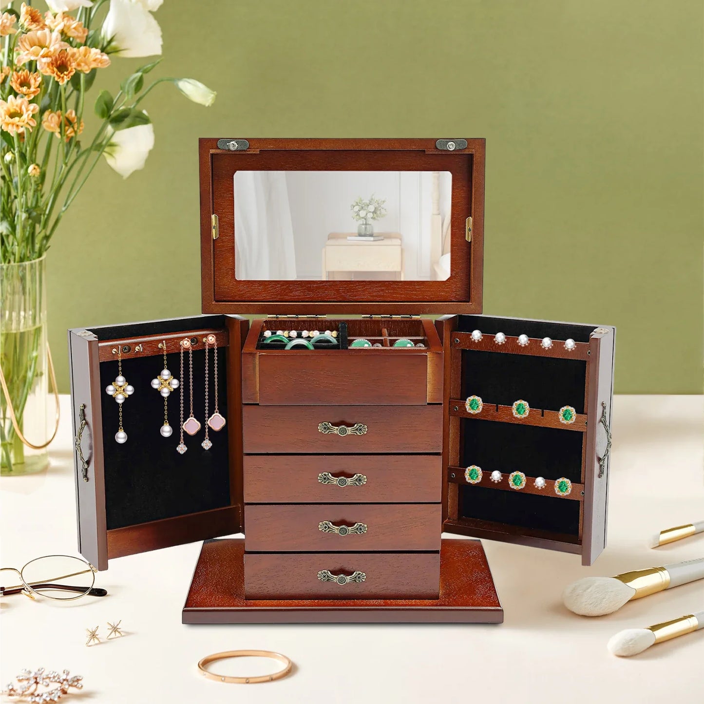 Boîte à bijoux en bois style Comtemporain