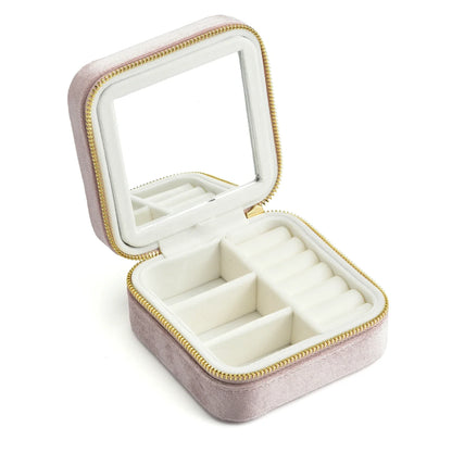 Boîte à bijoux en velours de poche
