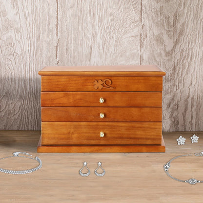 Boîte à bijoux en bois et velours