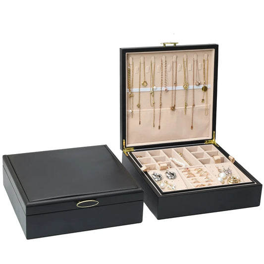 Boîte à bijoux rigide en cuir