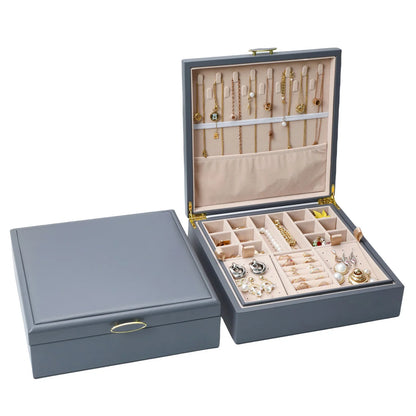 Boîte à bijoux rigide en cuir