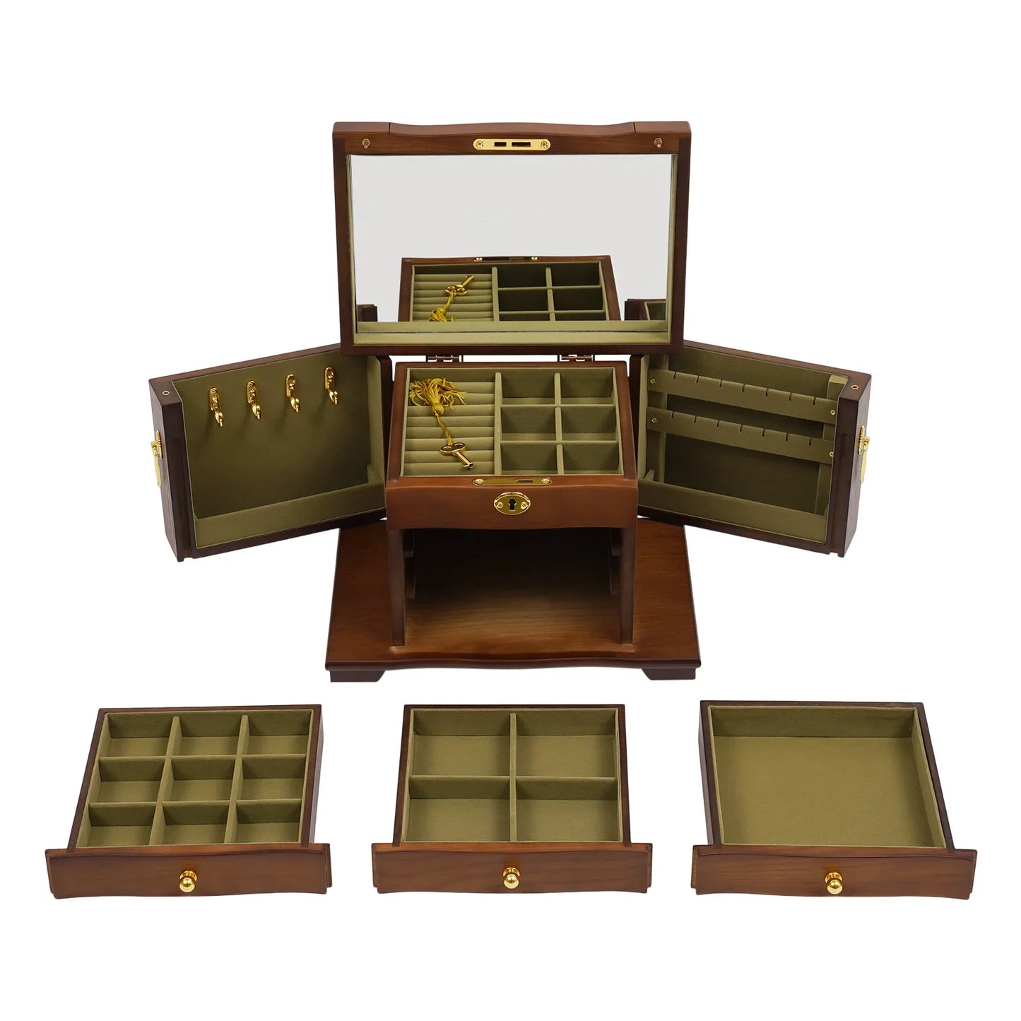 Boîte à bijoux en bois styl Belle Époque