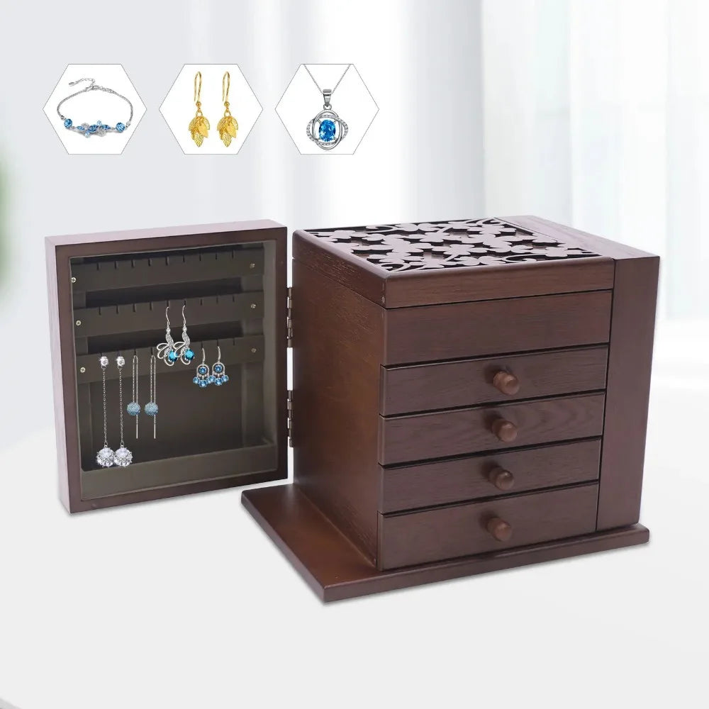 Boîte à bijoux vintage en bois