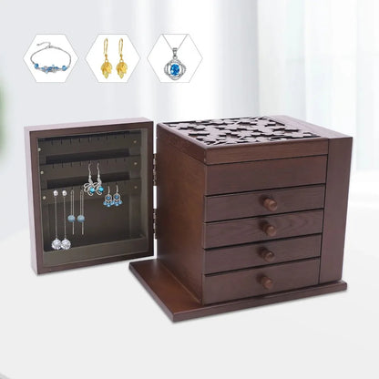 Boîte à bijoux vintage en bois