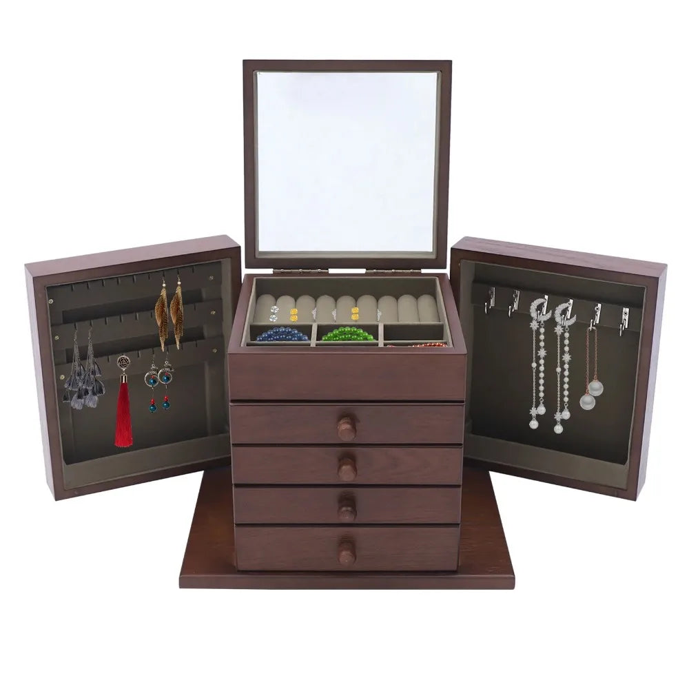 Boîte à bijoux vintage en bois