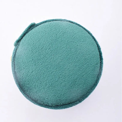 Boîte à bijoux de poche ronde en velours