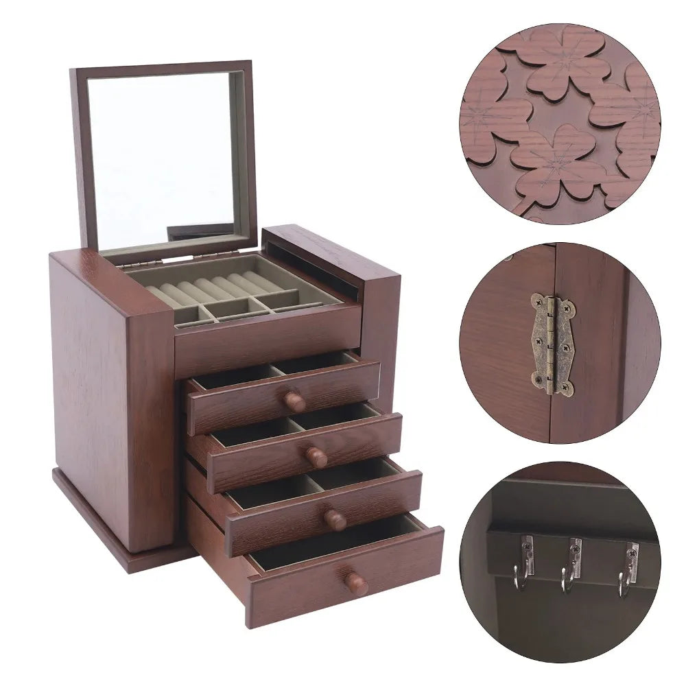 Boîte à bijoux vintage en bois